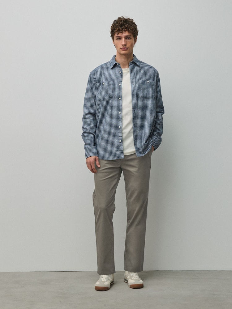 Mushroom Brown Straight Fit Cotton Rich Stretch Chinos - Image 2 of 10