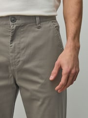 Mushroom Brown Straight Fit Cotton Rich Stretch Chinos - Image 5 of 10