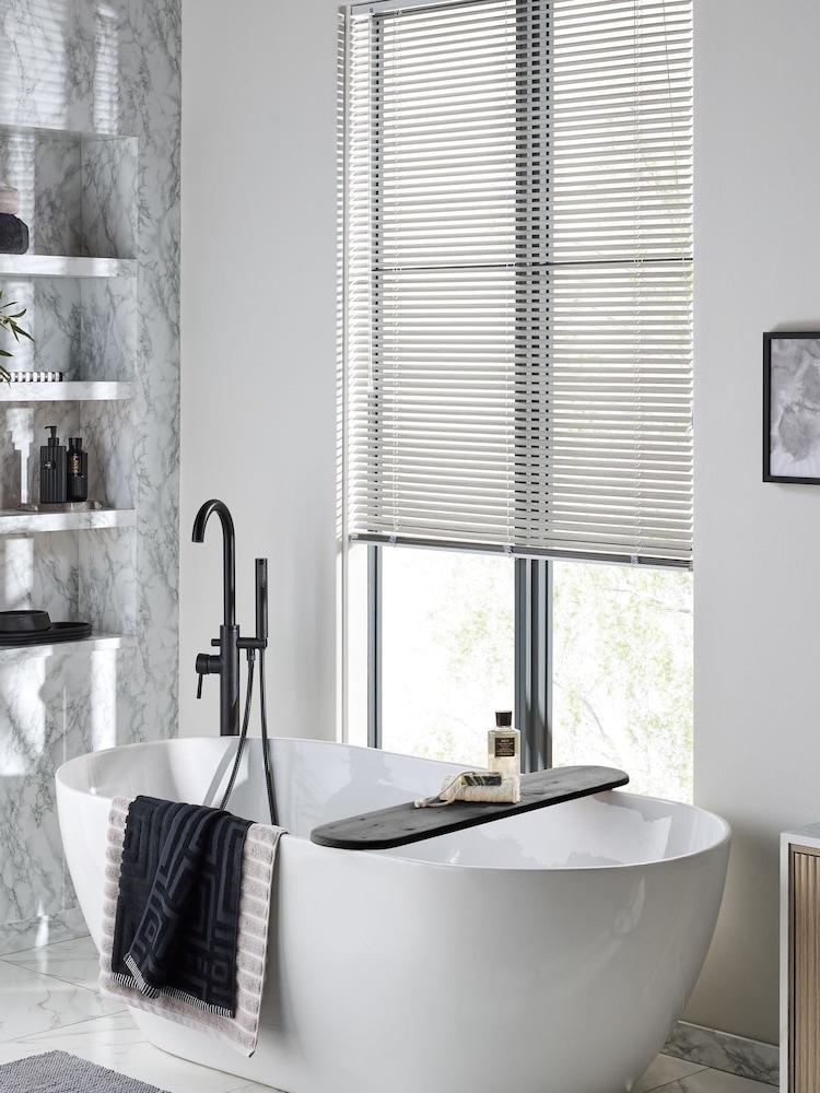 Grey 9412 Made To Measure 25mm Aluminium Venetian Blinds - Image 1 of 7 Grey 9412 Made To Measure 25mm Aluminium Venetian Blinds - Image 1 of 7