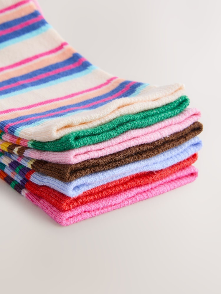 Multi Bright Stripe Ankle Socks 7 Pack - Image 10 of 10