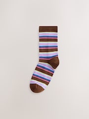 Multi Bright Stripe Ankle Socks 7 Pack - Image 2 of 10