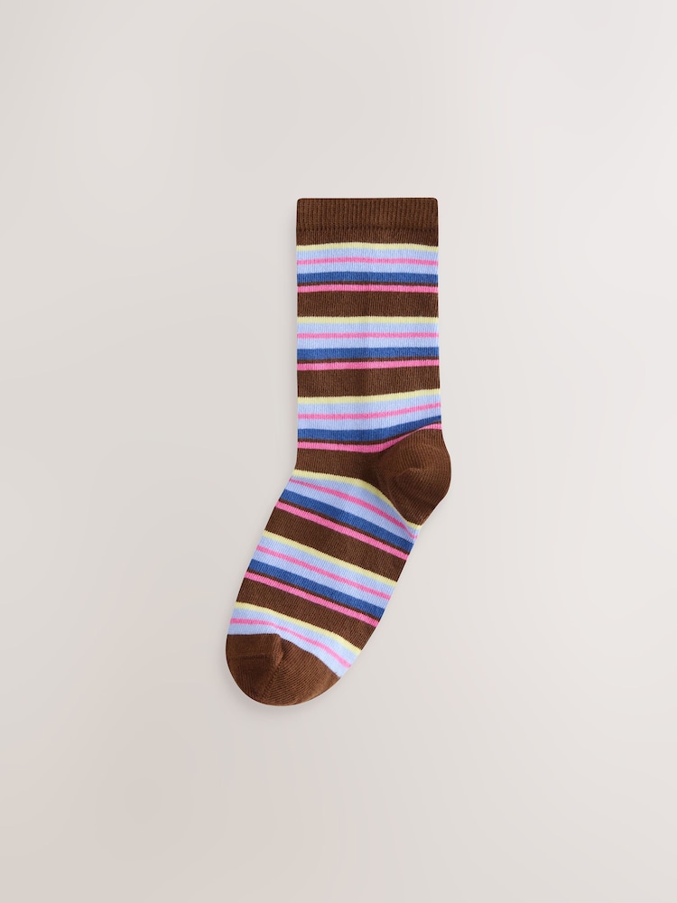 Multi Bright Stripe Ankle Socks 7 Pack - Image 2 of 10