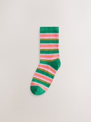 Multi Bright Stripe Ankle Socks 7 Pack - Image 4 of 10