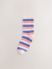Multi Bright Stripe Ankle Socks 7 Pack - Image 5 of 10