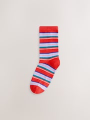 Multi Bright Stripe Ankle Socks 7 Pack - Image 7 of 10