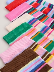 Multi Bright Stripe Ankle Socks 7 Pack - Image 9 of 10