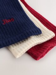 Mornarsko moder/bordo - Self. Komplet 3 parov nizkih nogavic s podloženim podplatom - Slika 6 iz 6