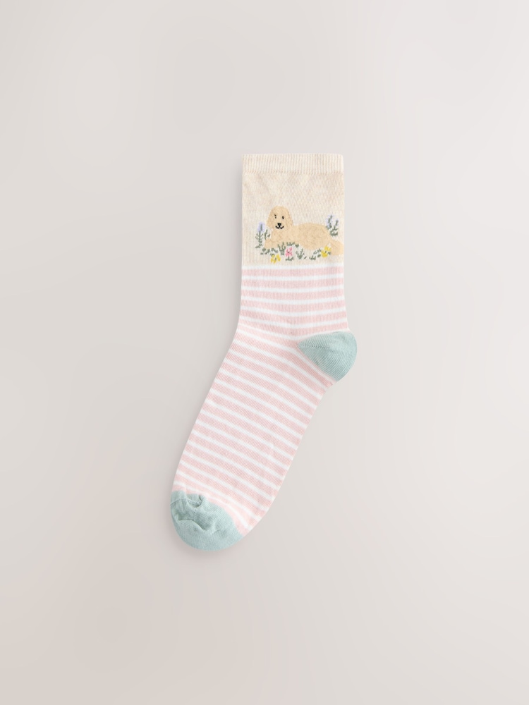 Charlie The Cockapoo Floral Ankle Socks 4 Pack - Image 2 of 7