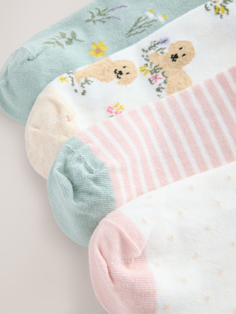 Charlie The Cockapoo Floral Ankle Socks 4 Pack - Image 7 of 7