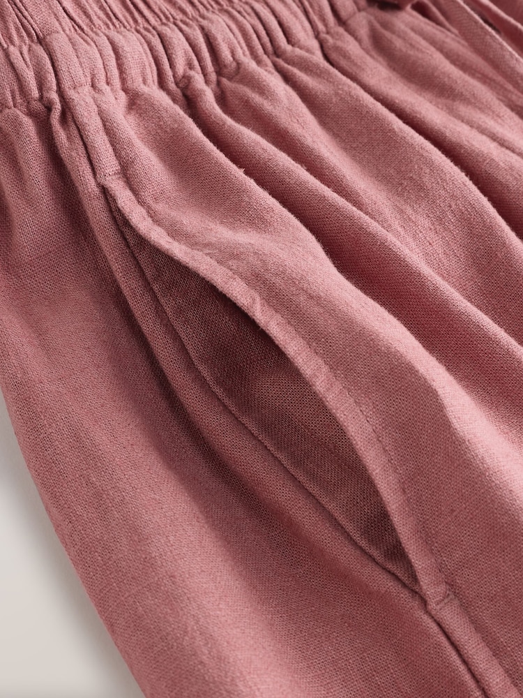 Pink Active Linen Blend Barrel Leg Trousers - Image 9 of 9