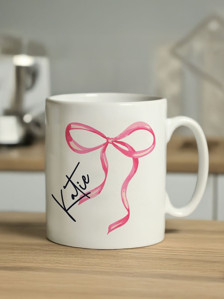 Personalised Bow Mug by PMC - Image 1 of 3 Personalised Bow Mug by PMC - Image 1 of 3