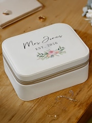 Personalised Bride Travel Jewellery Box by PMC - Image 1 of 4