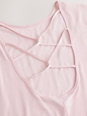 Pink Active Cross Back Cap Sleeve T-Shirt - Image 7 of 8