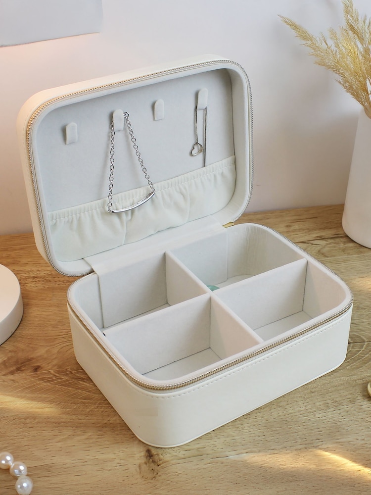 Personalised Heart Travel Jewellery Box by PMC - Image 3 of 3