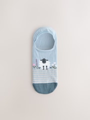 בכמה צבעים עם הדפס כבשים - מארז 4 קרסוליות בלתי נראות - תמונה 3 מתוך 7