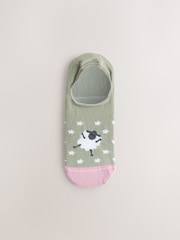 בכמה צבעים עם הדפס כבשים - מארז 4 קרסוליות בלתי נראות - תמונה 5 מתוך 7