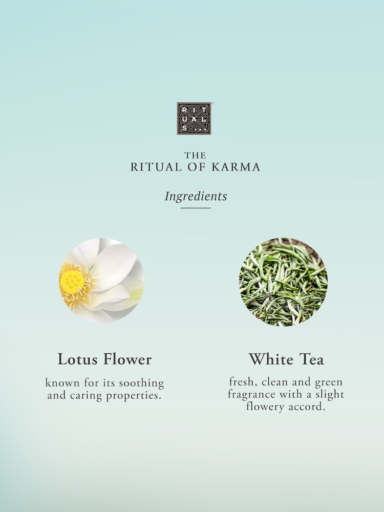 Rituals of Karma Lotus Flower & White Tea Scented Candle 290g - Image 5 of 5 Rituals of Karma Lotus Flower & White Tea Scented Candle 290g - Image 5 of 5