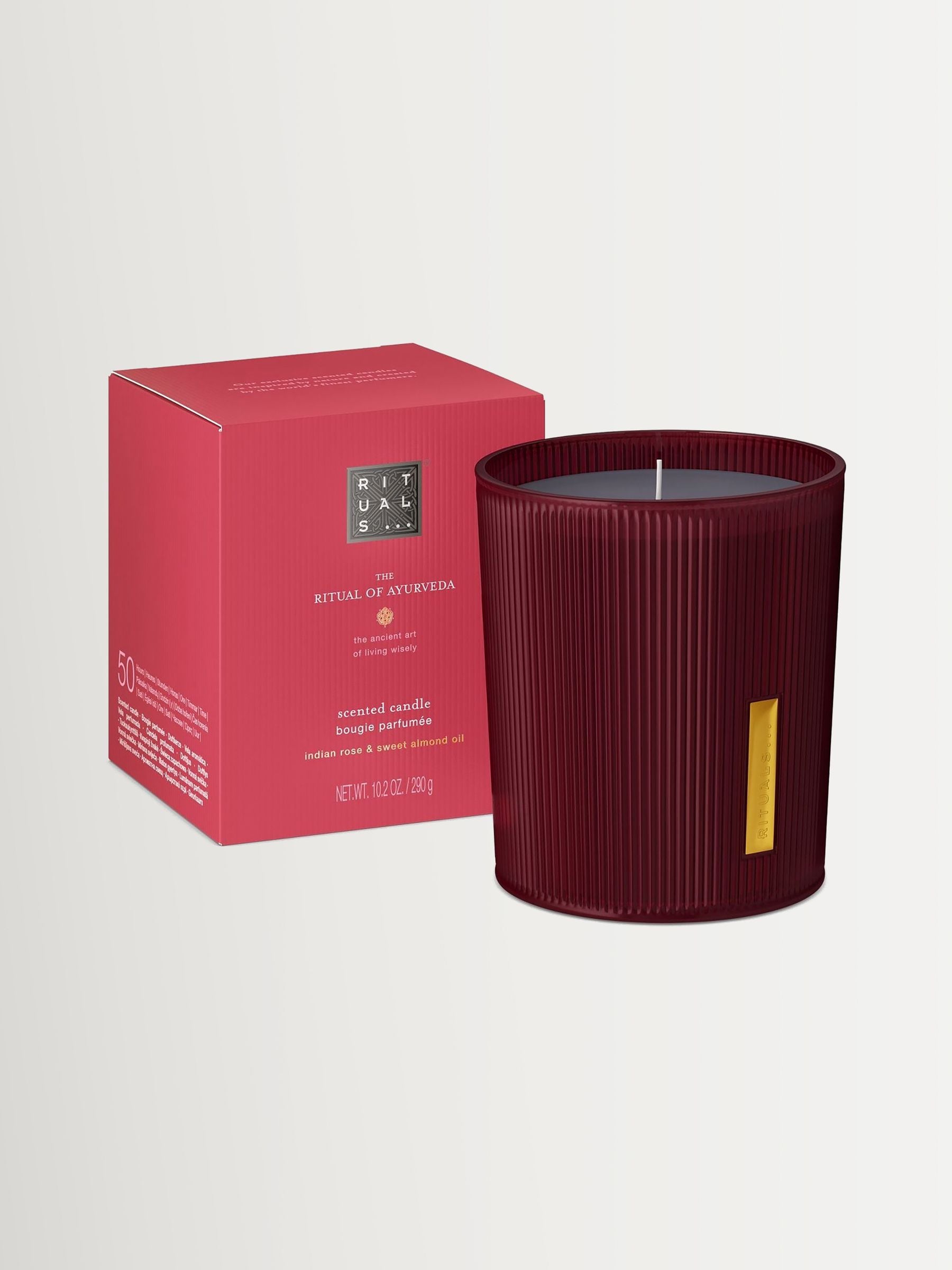 Rituals Unisex The Ritual Of Ayurveda Almond Oil & Indian Rose Scented Candle 290G - Image 4