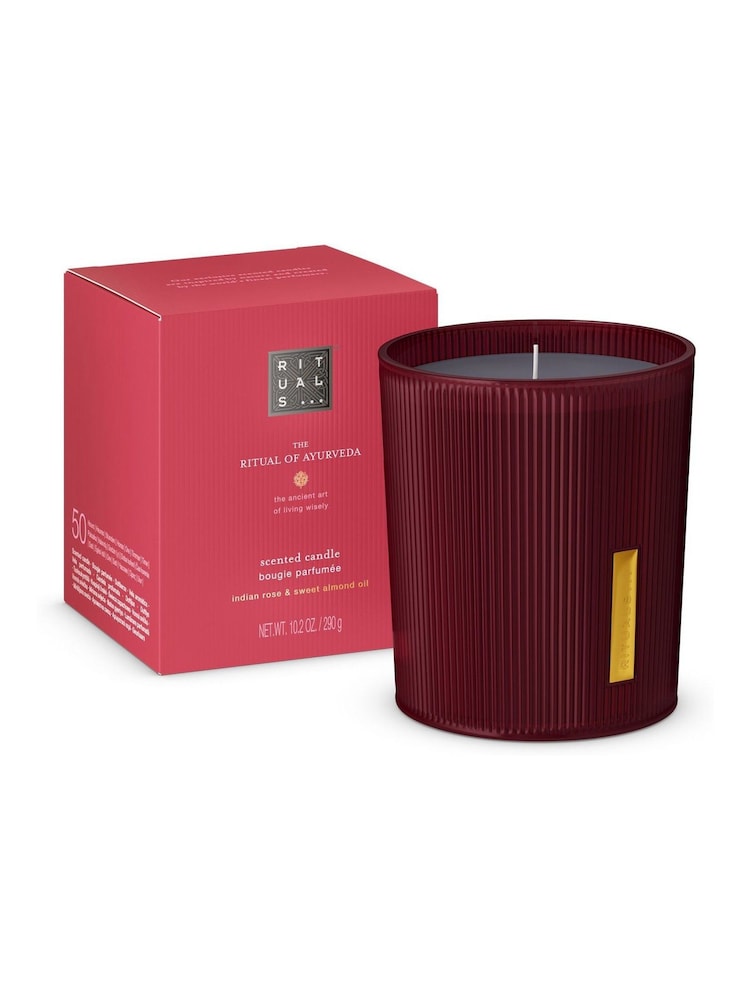 Rituals The Ritual of Ayurveda Sweet Almond Oil & Indian Rose Scented Candle 290g - Image 1 of 5 Rituals The Ritual of Ayurveda Sweet Almond Oil & Indian Rose Scented Candle 290g - Image 1 of 5