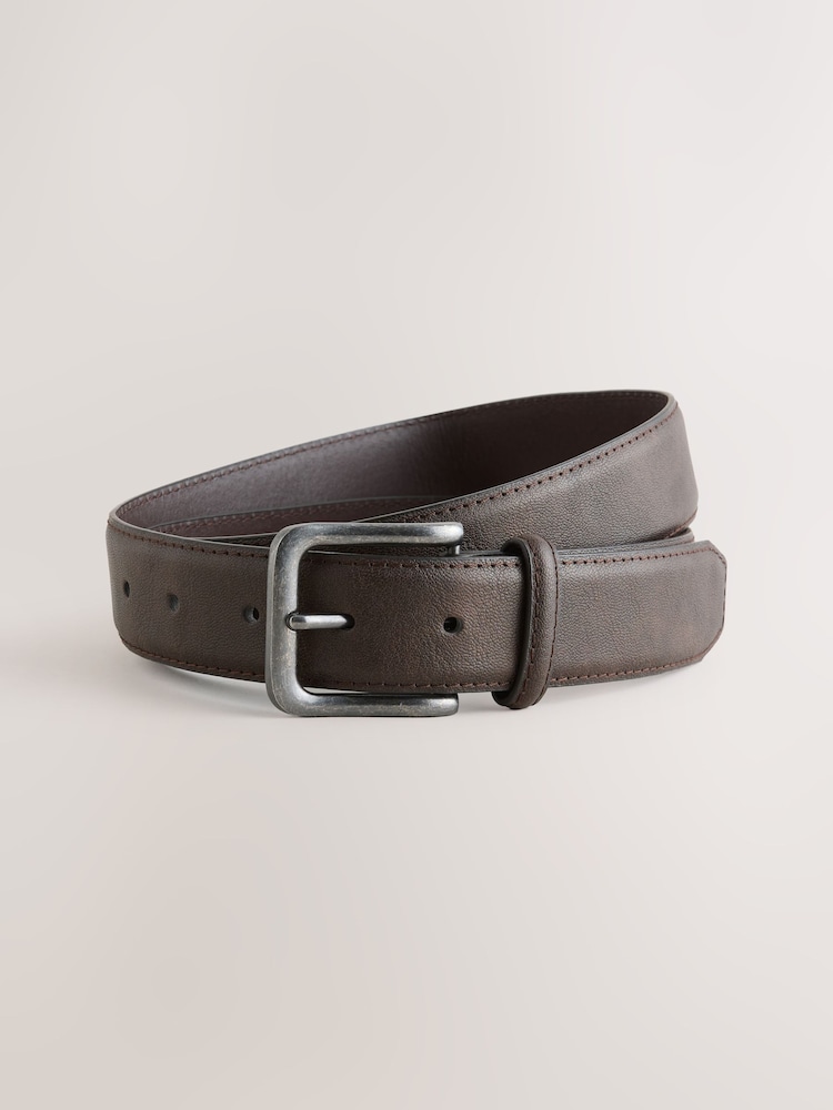 Light Grey Straight Fit Belted Soft Touch Chino Trousers - Image 9 of 9