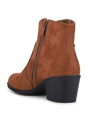 Pavers Brown Western-Heeled Ankle Boots - Image 3 of 5