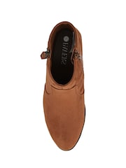 Pavers Brown Western-Heeled Ankle Boots - Image 4 of 5