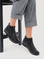 Pavers Black Leather Ankle Boots - Image 1 of 5
