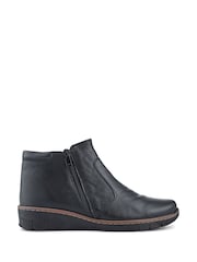 Pavers Black Leather Ankle Boots - Image 2 of 5