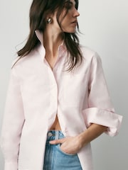 BHOEM Pink Embroidered Regular Fit Poplin Cotton Shirt - Image 2 of 6