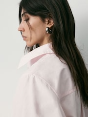 BHOEM Pink Embroidered Regular Fit Poplin Cotton Shirt - Image 5 of 6