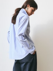 BHOEM Blue Stripes Shirt With Tie Detail - Image 2 of 6