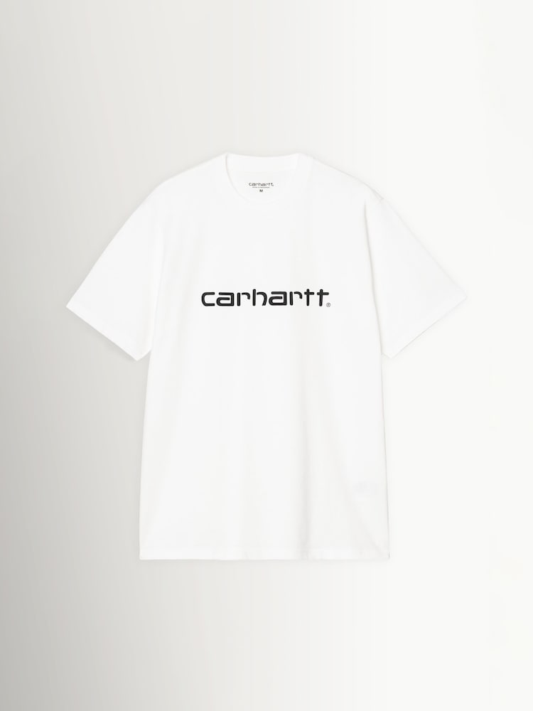 Carhartt WIP White Short Sleeve Script Graphic Logo T-Shirt - Image 1 of 2