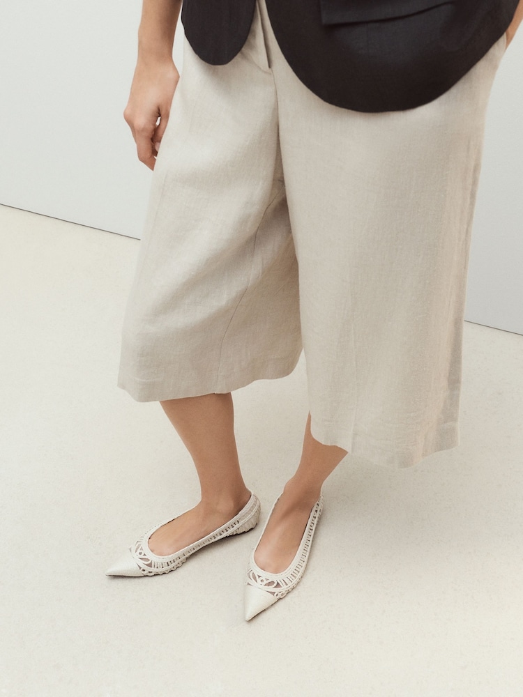 Bone Forever Comfort® Point Toe Raffia Flats - Image 1 of 5 Bone Forever Comfort® Point Toe Raffia Flats - Image 1 of 5