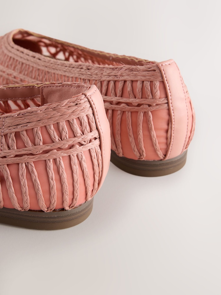 Coral Forever Comfort® Point Toe Raffia Flats - Image 5 of 5 Coral Forever Comfort® Point Toe Raffia Flats - Image 5 of 5