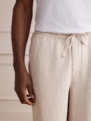 石灰色 - Signature 100% Linen Textured Trousers With Elasticated Waist - 圖片 5/6