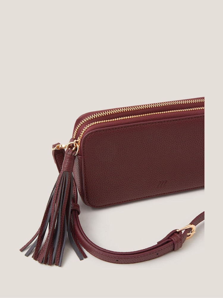 Monsoon Red Meg Tassel Crossbody Bag - Image 3 of 3