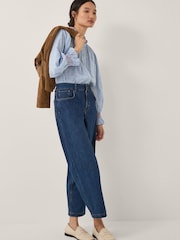 Monsoon Blue Maeve Ruffle Stripe Shirt - Image 1 of 5