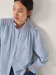 Monsoon Blue Maeve Ruffle Stripe Shirt - Image 3 of 5