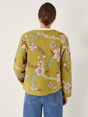 Monsoon Green Eliza Floral Quilted Jersey Jacket - Image 2 of 5