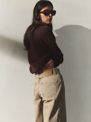 BHOEM Sand Mid Rise Barrel Leg Jeans - Image 3 of 6