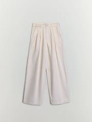 BHOEM White Tapered High Rise Wide Leg Trousers - Image 5 of 5