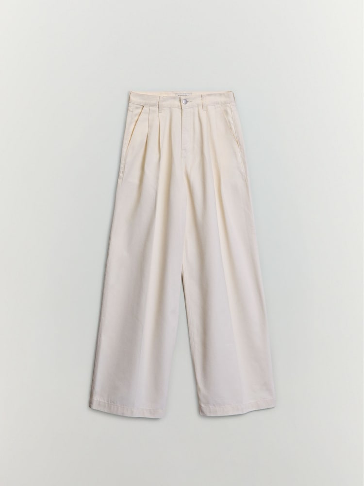 BHOEM White Tapered High Rise Wide Leg Trousers - Image 5 of 5