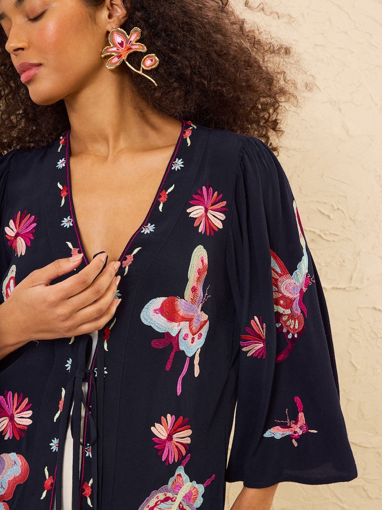 Love & Roses Embroidered Kimono - Bild 2 von 5