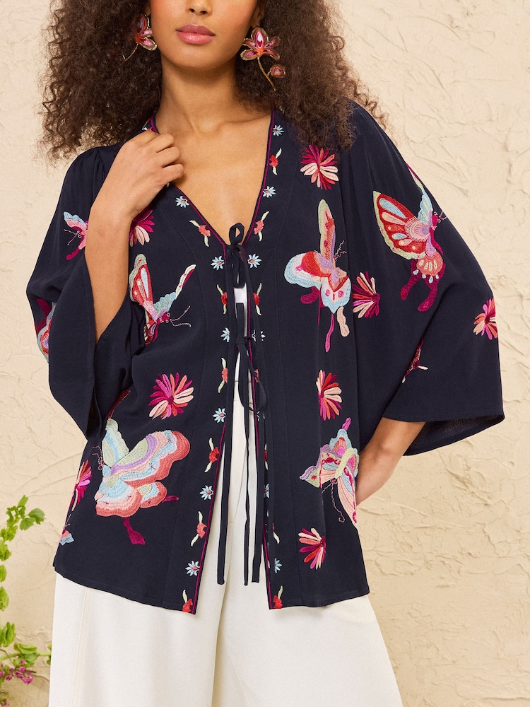 Love & Roses Embroidered Kimono - Bild 5 von 5