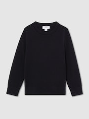 Reiss Navy Wessex 9-13 yrs Merino Wool Crew-Neck Jumper - Image 2 of 4