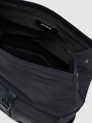 Reiss Navy Pascal Technical Roll-Top Backpack - Image 3 of 5