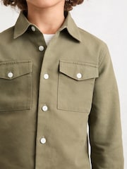Reiss Green Isle Cotton Button-Through Overshirt - Image 3 of 5