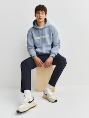 Carhartt WIP Grey Logo Script Hoodie - Image 4 of 9