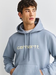 Carhartt WIP Grey Logo Script Hoodie - Image 7 of 9