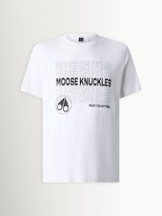 Moose Knuckles White Ready Made Graphic T-Shirt - Image 5 of 7